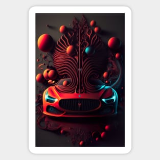 Abstract red supercar design Sticker